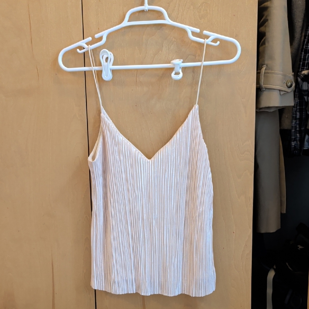 Full Tilt Cream Pleated Camisole
